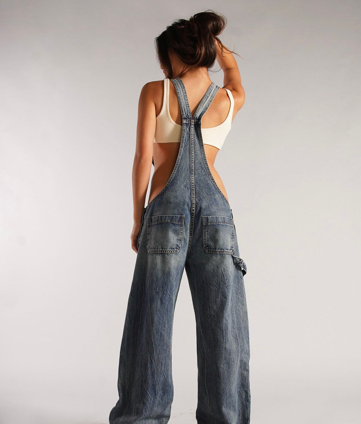 MAYA™ - PLUNGE DENIM OVERALLS